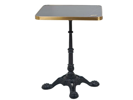 4 Leg Cast Iron Table Base Tile Top With Gold Metal Edge Banding