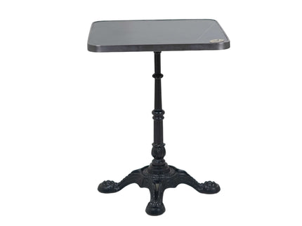 4 Leg Cast Iron Table Base Tile Top With Grey Metal Edge Banding