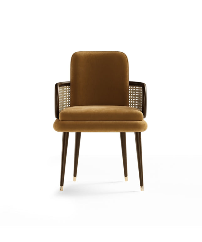 Aroma Luxury Restaurant Wooden Dining Chairs With Cane