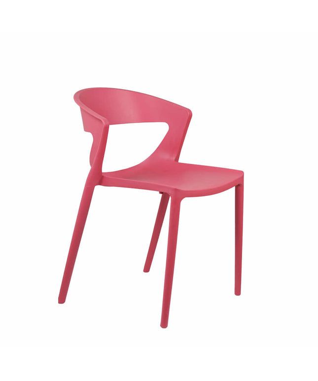 Aura Red Plastic Cafe Chairs Premium