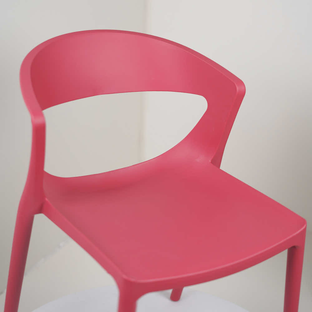 Aura Red Plastic Cafe Chairs Premium