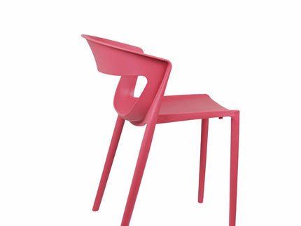 Aura Red Plastic Cafe Chairs Premium