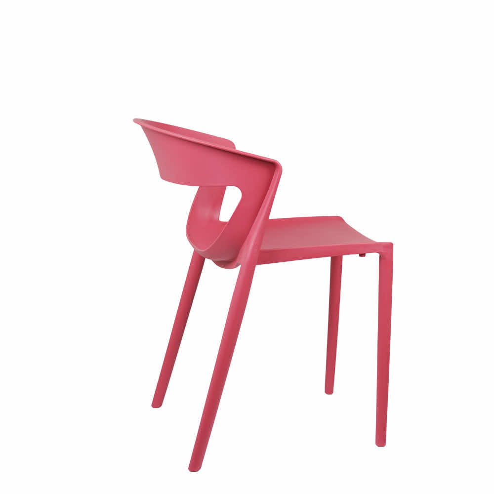 Aura Red Plastic Cafe Chairs Premium