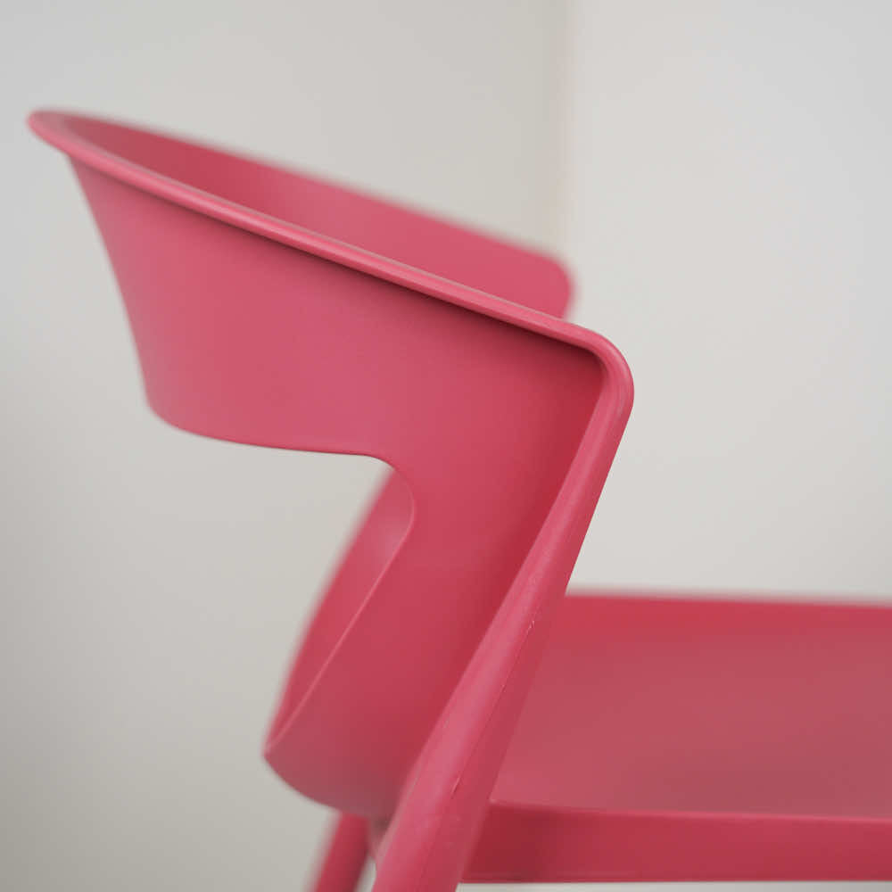 Aura Red Plastic Cafe Chairs Premium