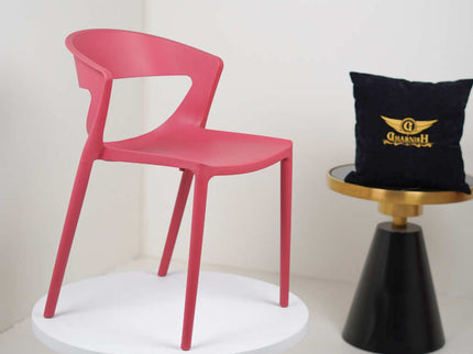Aura Red Plastic Cafe Chairs Premium