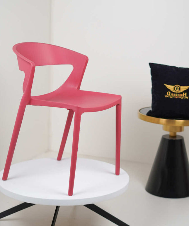 Aura Red Plastic Cafe Chairs Premium