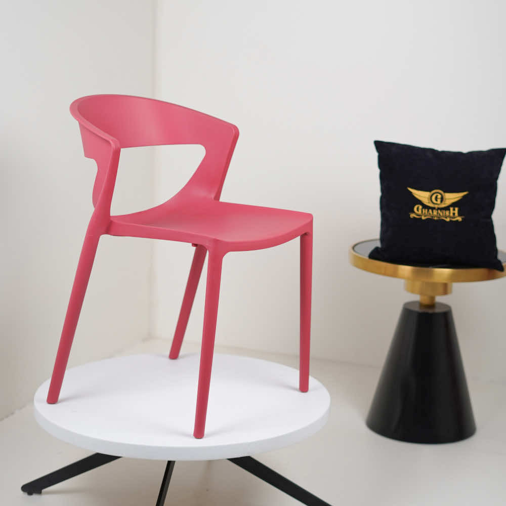 Aura Red Plastic Cafe Chairs Premium