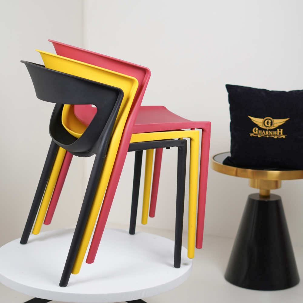 Aura Yellow Plastic Cafe Chairs Premium