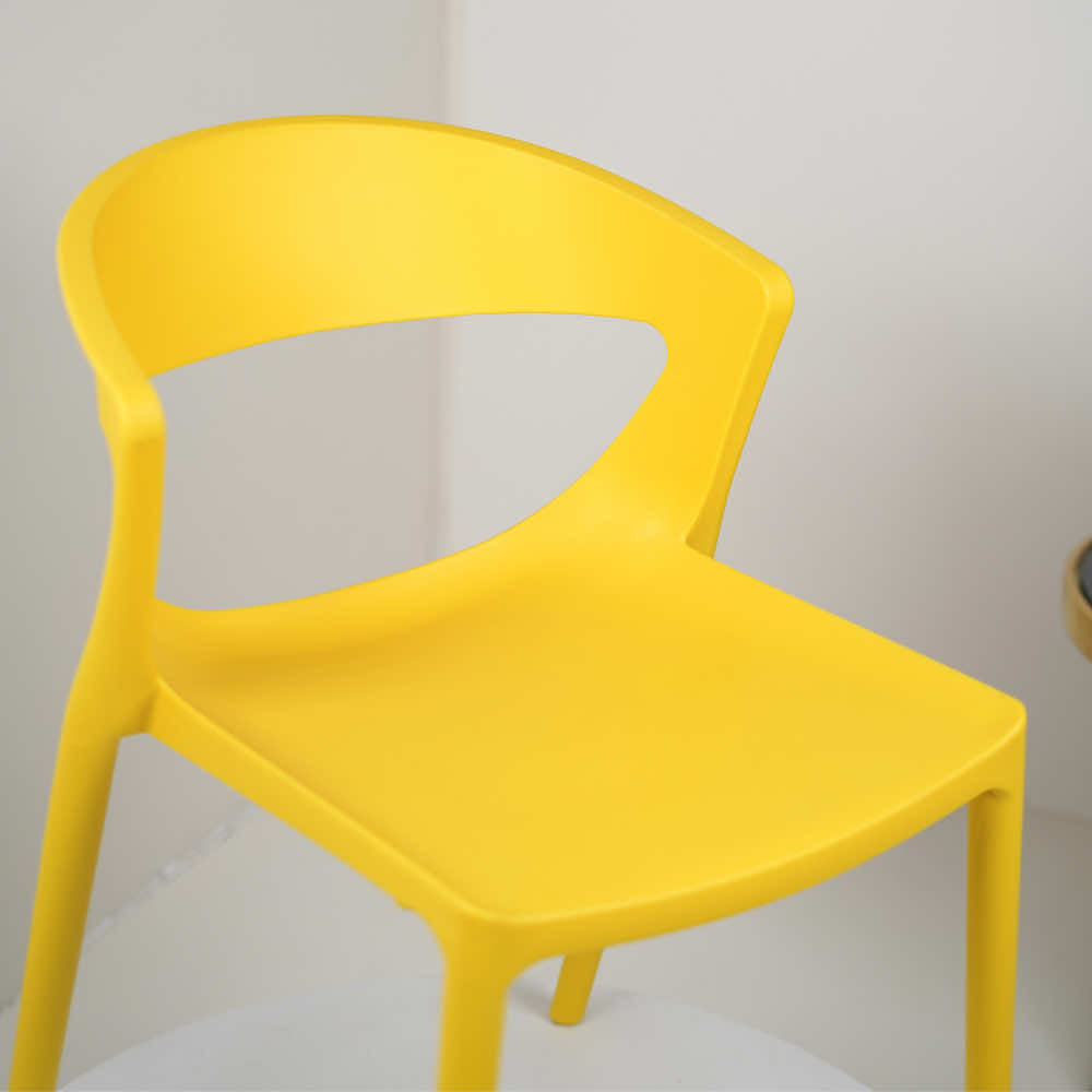 Aura Yellow Plastic Cafe Chairs Premium