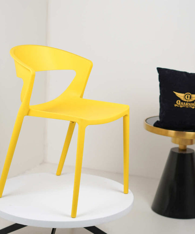 Aura Yellow Plastic Cafe Chairs Premium