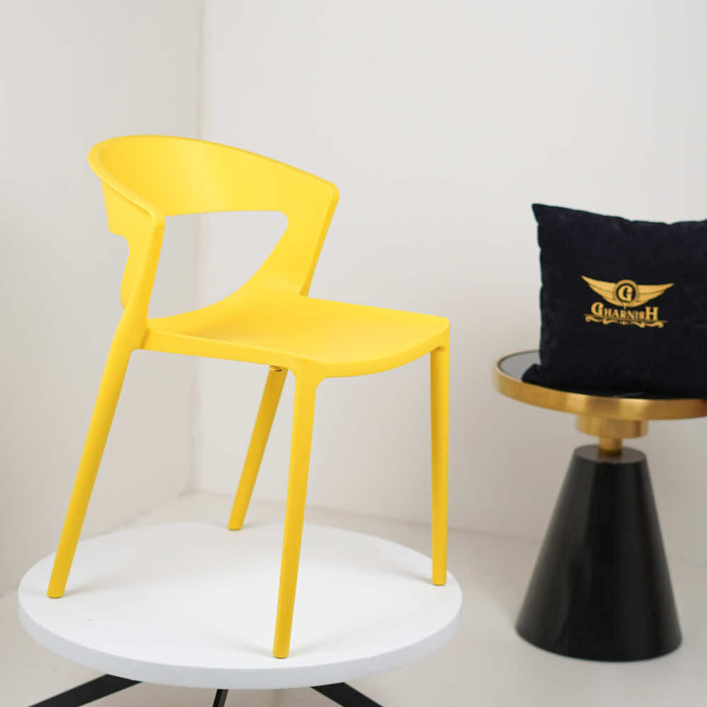 Aura Yellow Plastic Cafe Chairs Premium