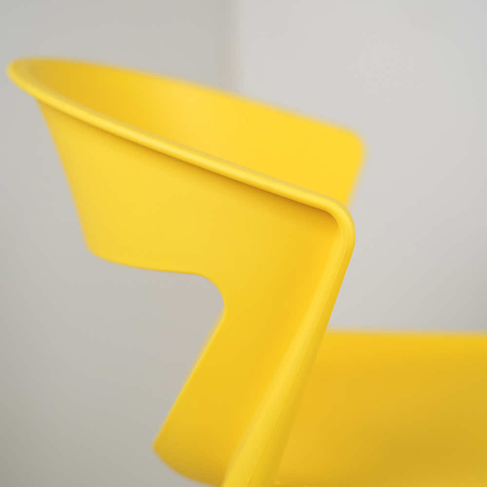 Aura Yellow Plastic Cafe Chairs Premium