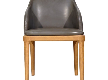Ava Leather Dining Chair Dark Grey
