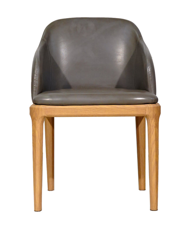 Ava Leather Dining Chair Dark Grey