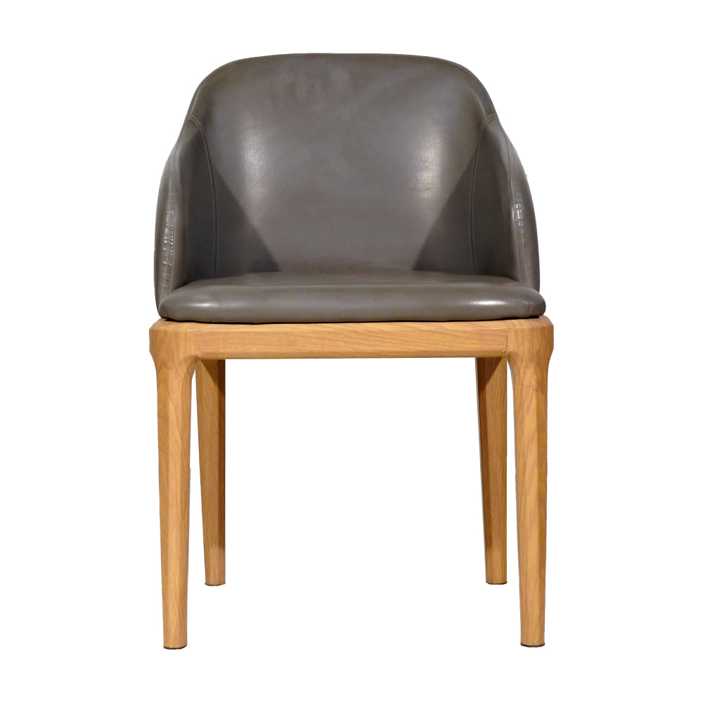 Ava Leather Dining Chair Dark Grey