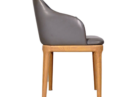 Ava Leather Dining Chair Dark Grey