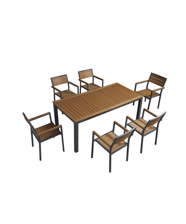 Baga 6 seater outdoor restaurant furniture set