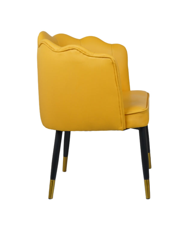 Bounce Leather Yellow Dining Chairs for Restaurant