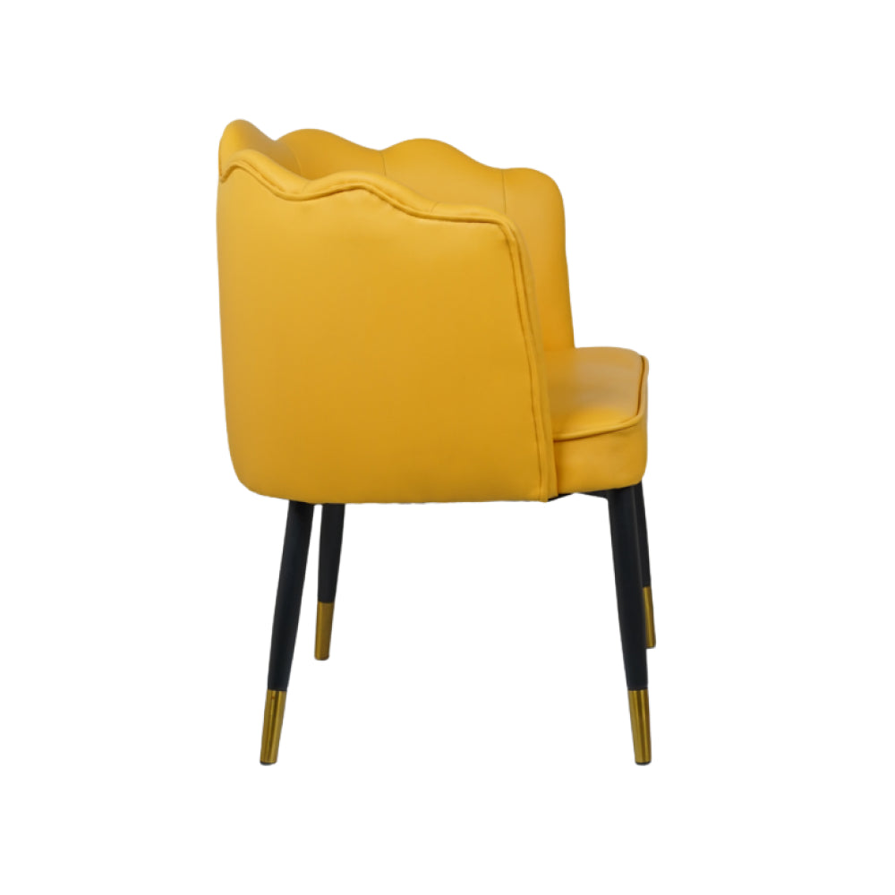 Bounce Leather Yellow Dining Chairs for Restaurant