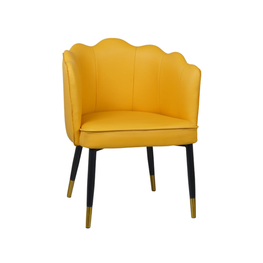 Bounce Leather Yellow Dining Chairs for Restaurant