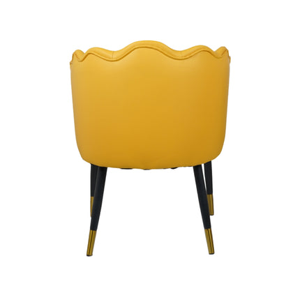 Bounce Leather Yellow Dining Chairs for Restaurant