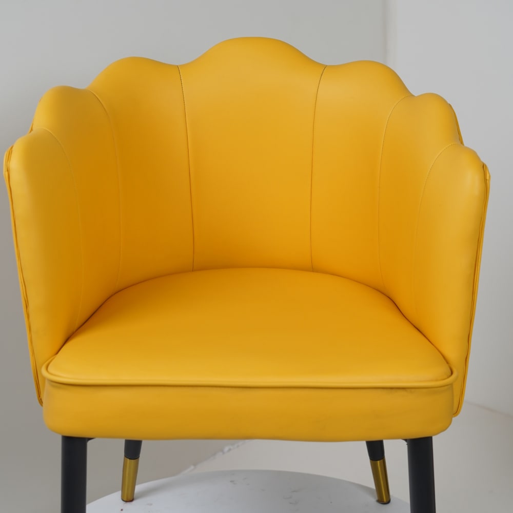 Bounce Leather Yellow Dining Chairs for Restaurant