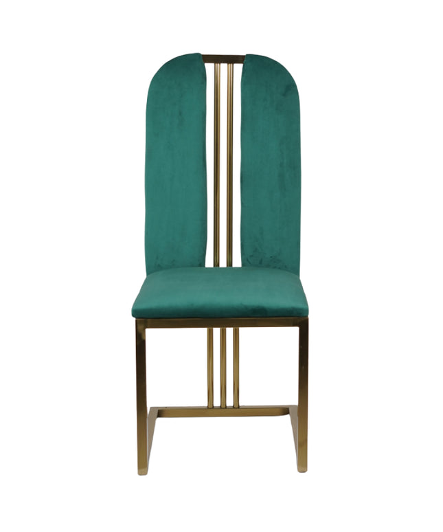 Castle Green Dining Chairs WIth Rose Gold PVD Coated Base