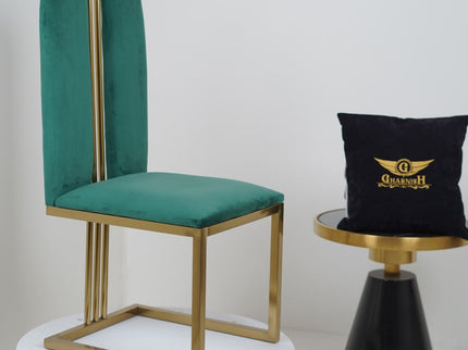 Castle Green Dining Chairs WIth Rose Gold PVD Coated Base