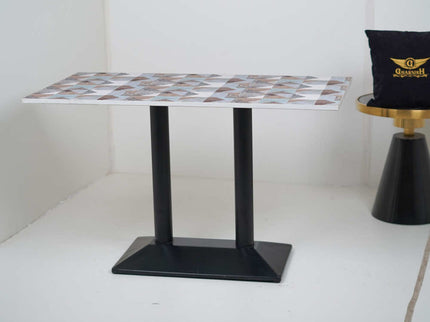 Diamond Box Double Pillar Table Base Designer Top