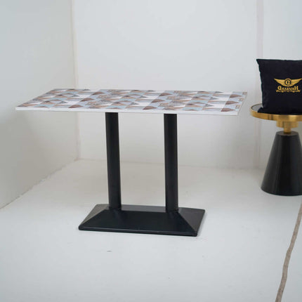 Diamond Box Double Pillar Table Base Designer Top