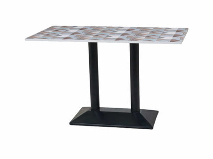 Diamond Box Double Pillar Table Base Designer Top