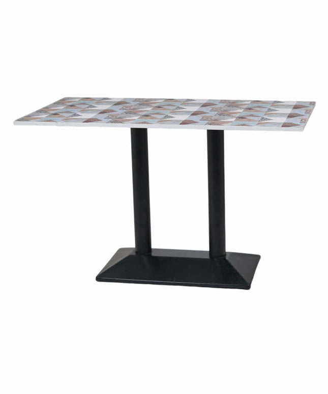 Diamond Box Double Pillar Table Base Designer Top