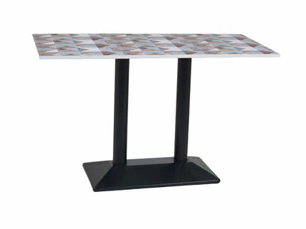 Diamond Box Double Pillar Table Base Designer Top