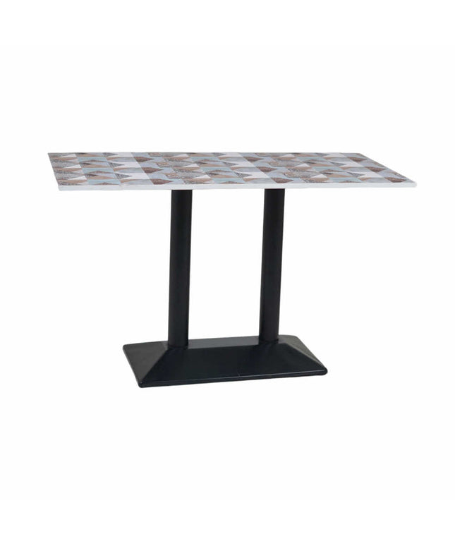 Diamond Box Double Pillar Table Base Designer Top