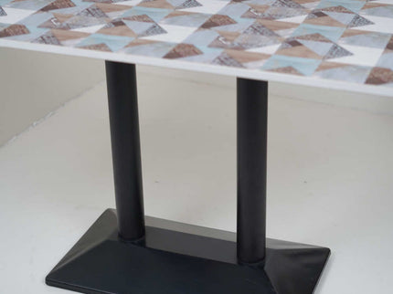 Diamond Box Double Pillar Table Base Designer Top