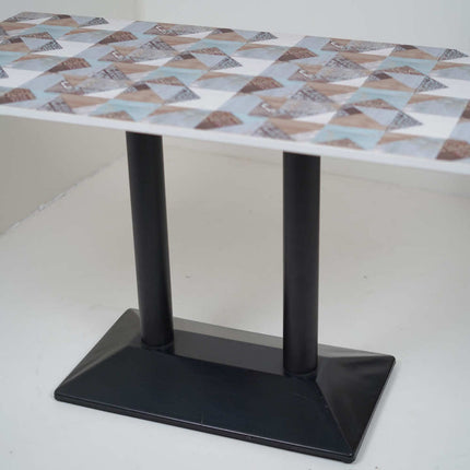 Diamond Box Double Pillar Table Base Designer Top