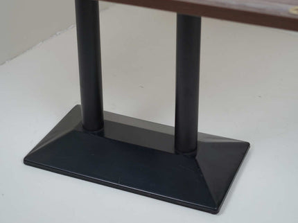 Diamond Box Double Pillar Table Base Brown Top