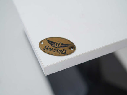 Diamond Box Double Pillar Table Base White Top