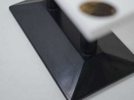 Diamond Box Double Pillar Table Base White Top