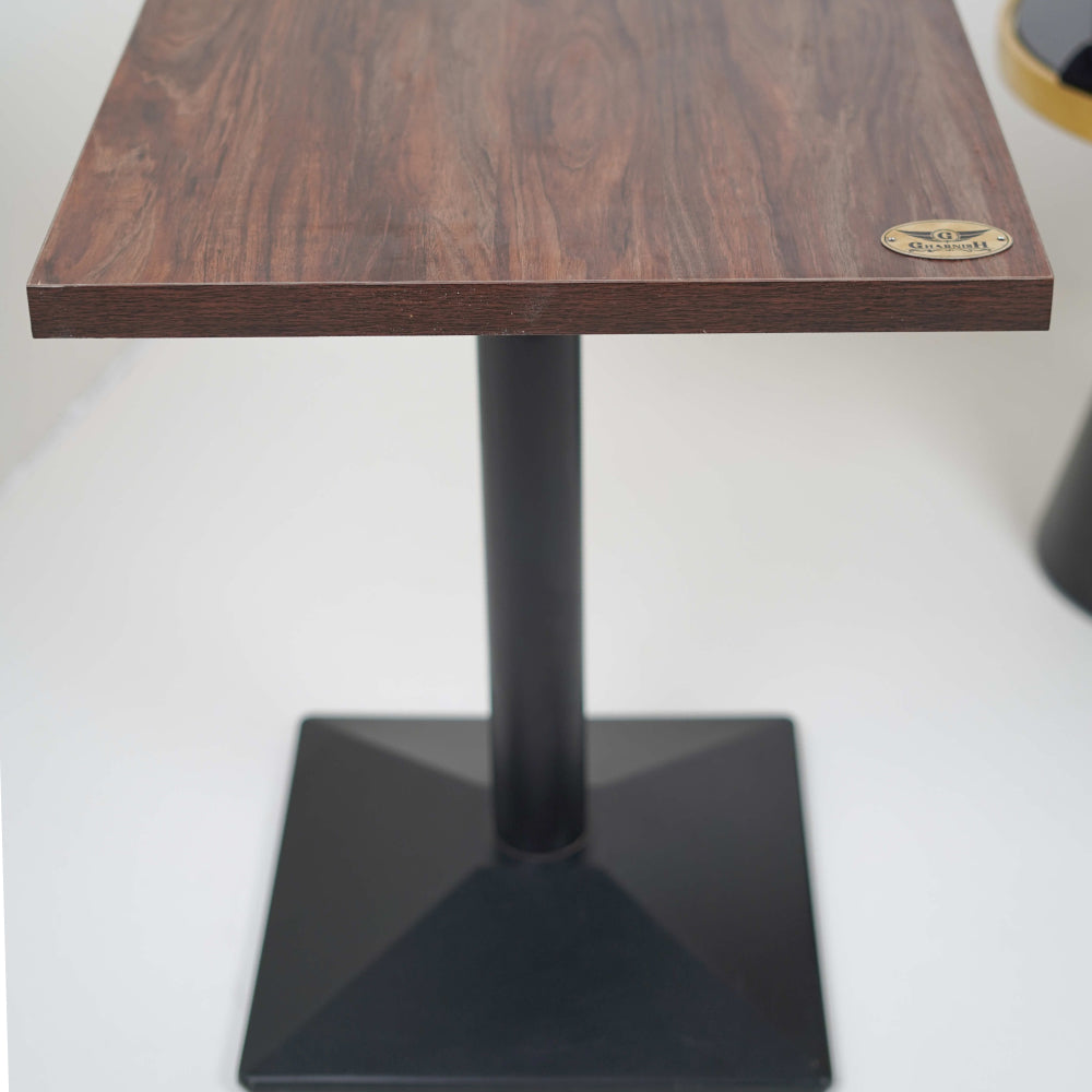 Diamond Single Pillar Table Base Walnut Top