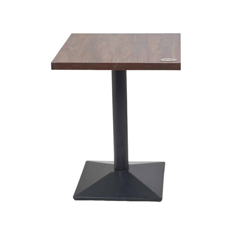 Diamond Single Pillar Table Base Walnut Top