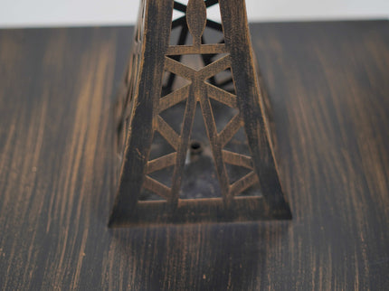 Eifel Table Base Tile Top With Gold Metal Edge Banding