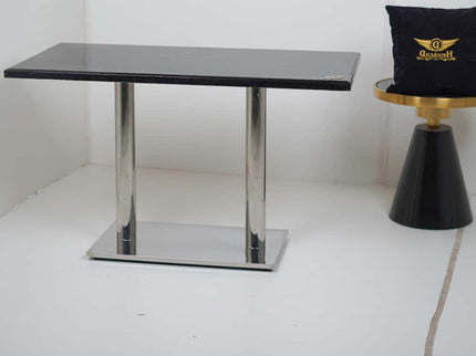 Ghana SS Double Pillar Table Base Black Top
