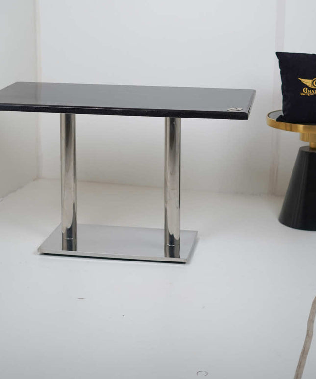 Ghana SS Double Pillar Table Base Black Top