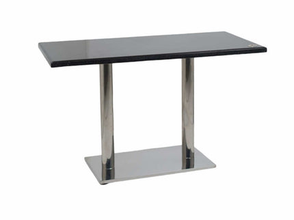 Ghana SS Double Pillar Table Base Black Top