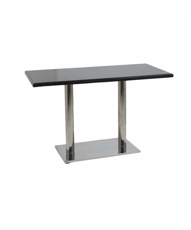 Ghana SS Double Pillar Table Base Black Top