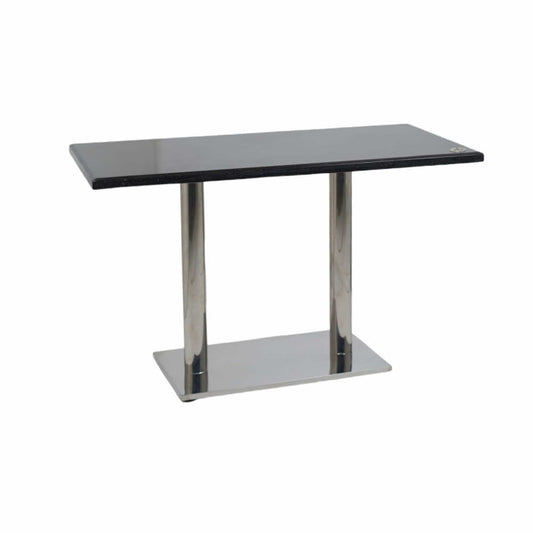 Ghana SS Double Pillar Table Base Black Top