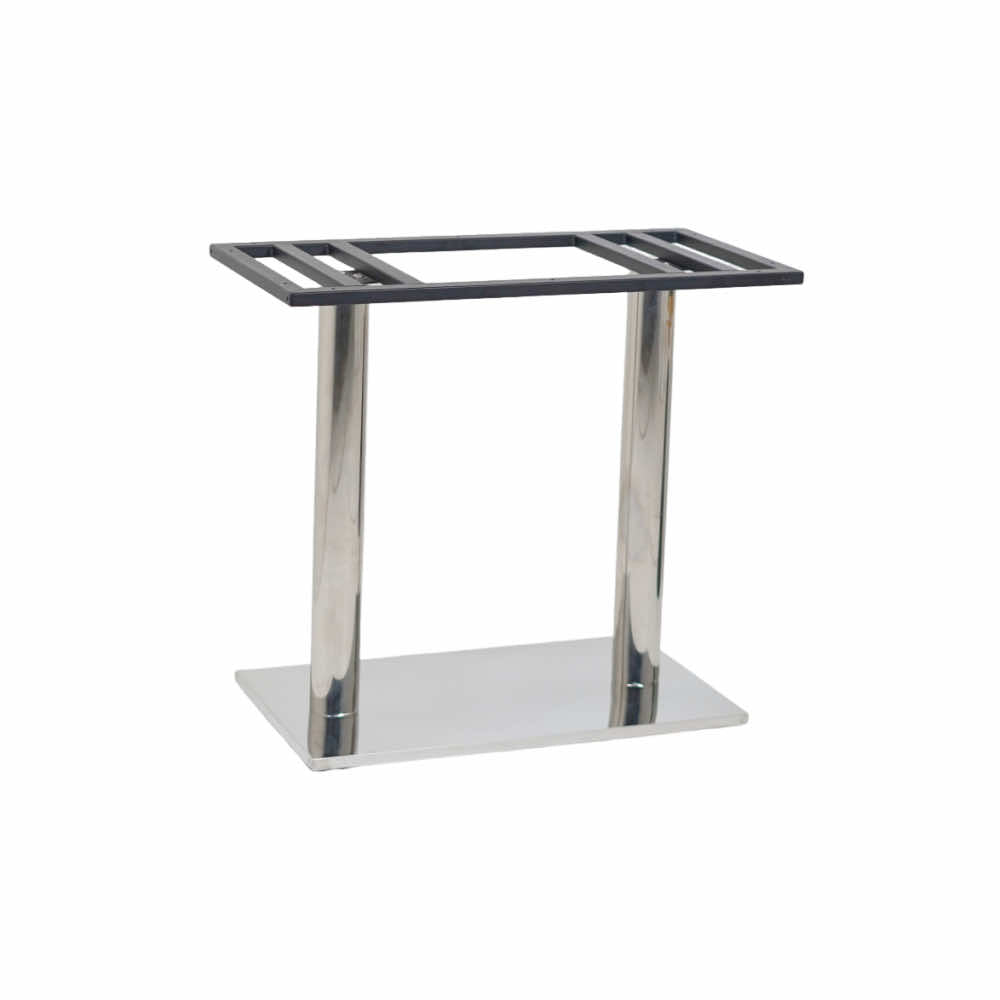 Ghana SS Double Pillar Table Base Black Top