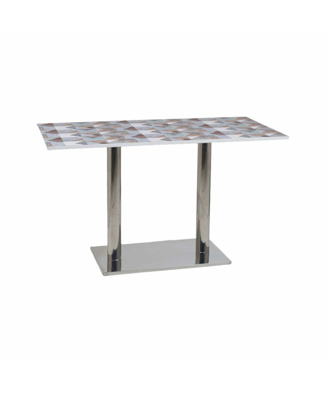 Ghana SS Double Pillar Table Base Designer Top