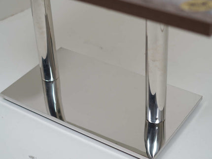 Ghana SS Double Pillar Table Base Walnut Top